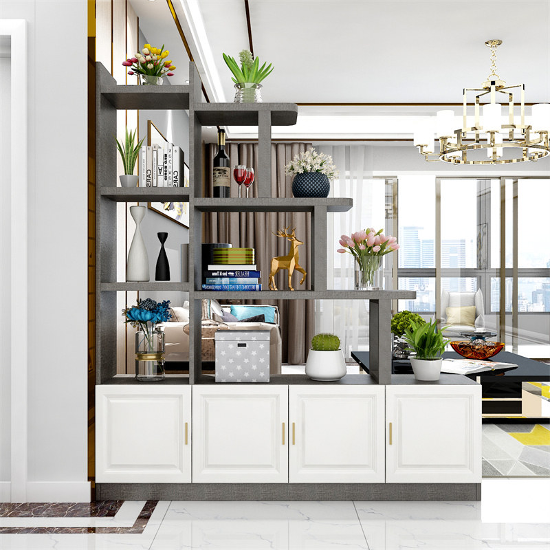 玄关柜客厅隔断置物架美式简约现代入户正对门鞋柜轻奢装饰柜酒柜