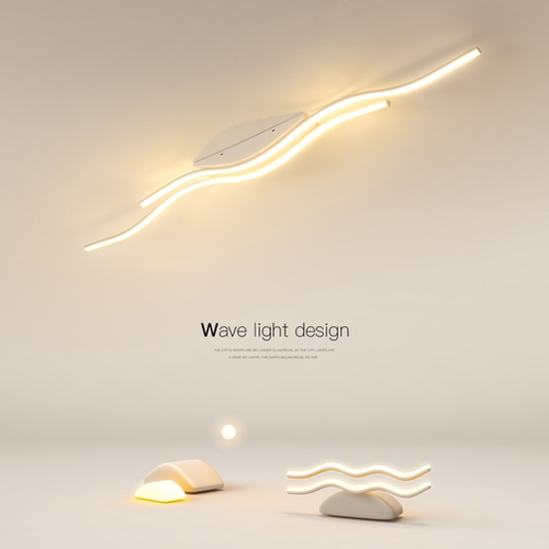 波浪长条led过道吸顶灯简约现代