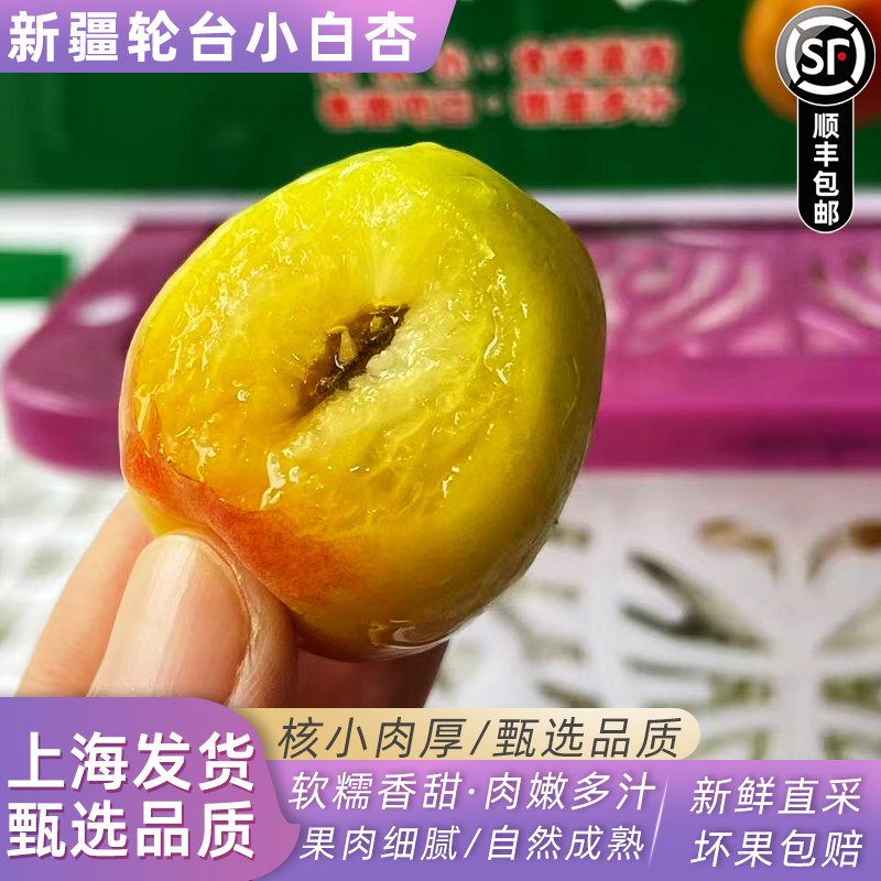 新货新疆特产轮台小白杏3斤装味美多汁空运到沪新鲜水果好吃包邮