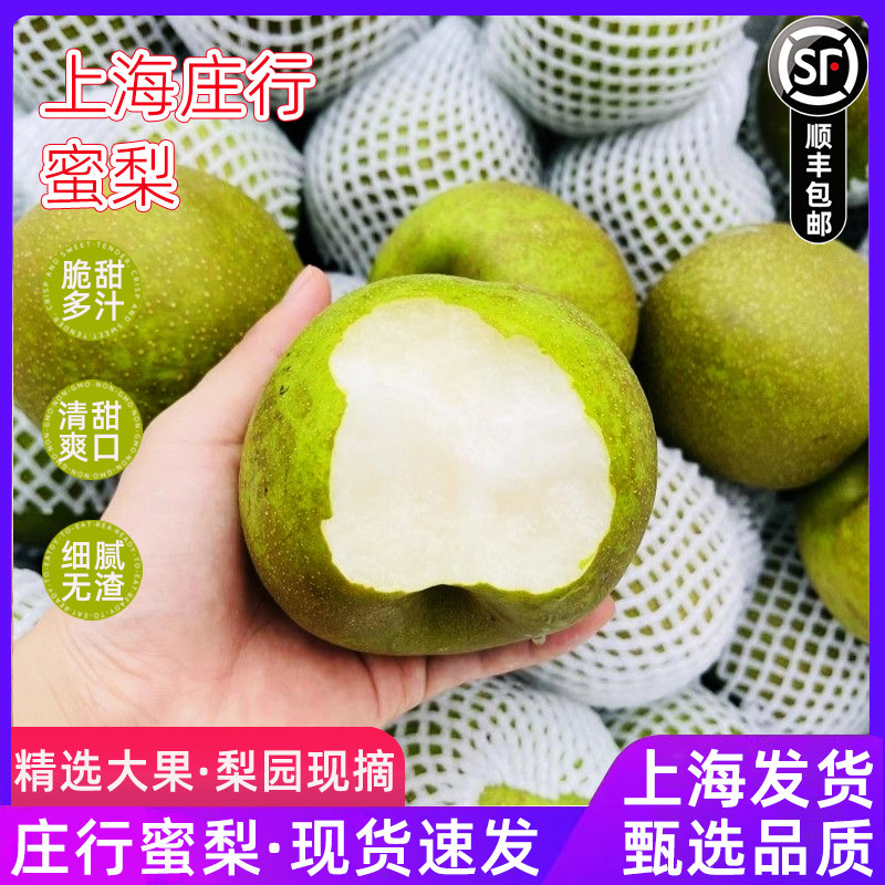 当季正宗上海奉贤庄行品种蜜梨整箱9斤梨子新鲜现摘翠冠梨青梨
