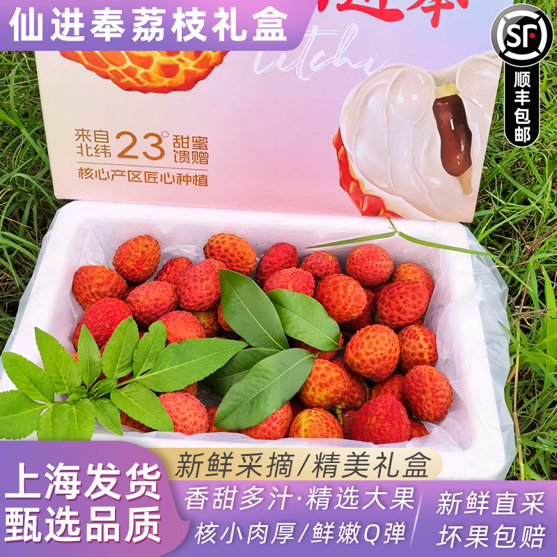 仙进奉荔枝顺丰礼盒2斤新鲜水果现摘发老树大果当季整箱时令水果
