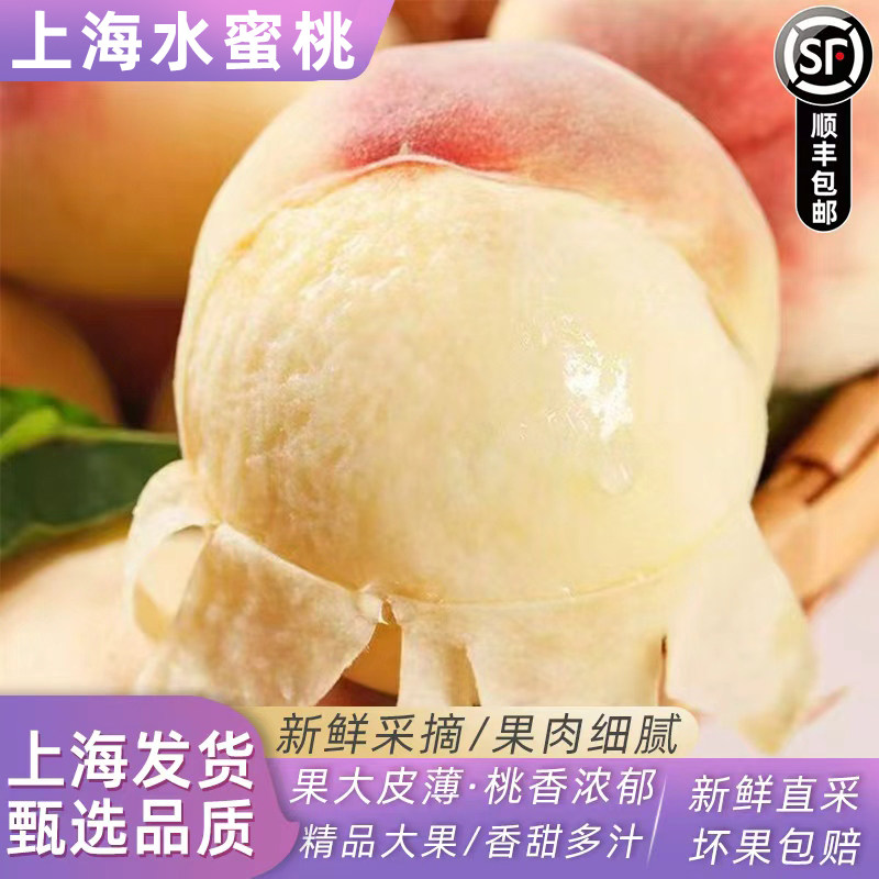 上海水蜜桃毛桃子当季现摘水果脆甜春雪蜜桃大果孕妇整箱顺丰