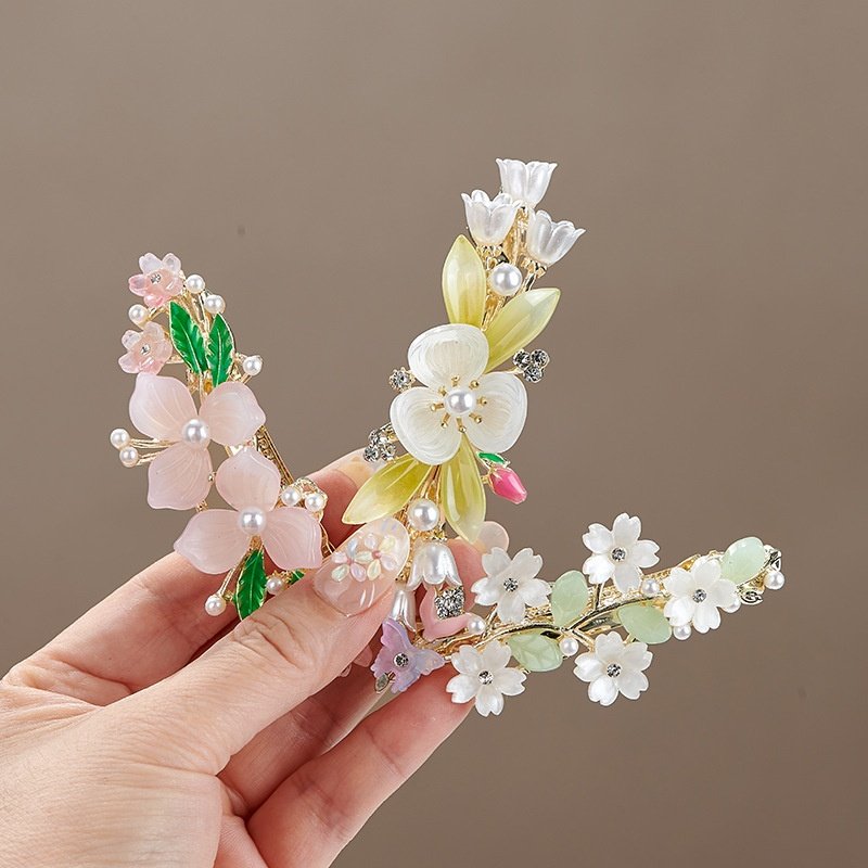 韩版古风铃兰花珍珠发夹新中式半扎后脑勺弹簧夹国风甜美汉服头饰,饰品/流行首饰/时尚饰品新,民族风发饰,淘宝优惠券,粉丝福利购,淘宝优惠卷