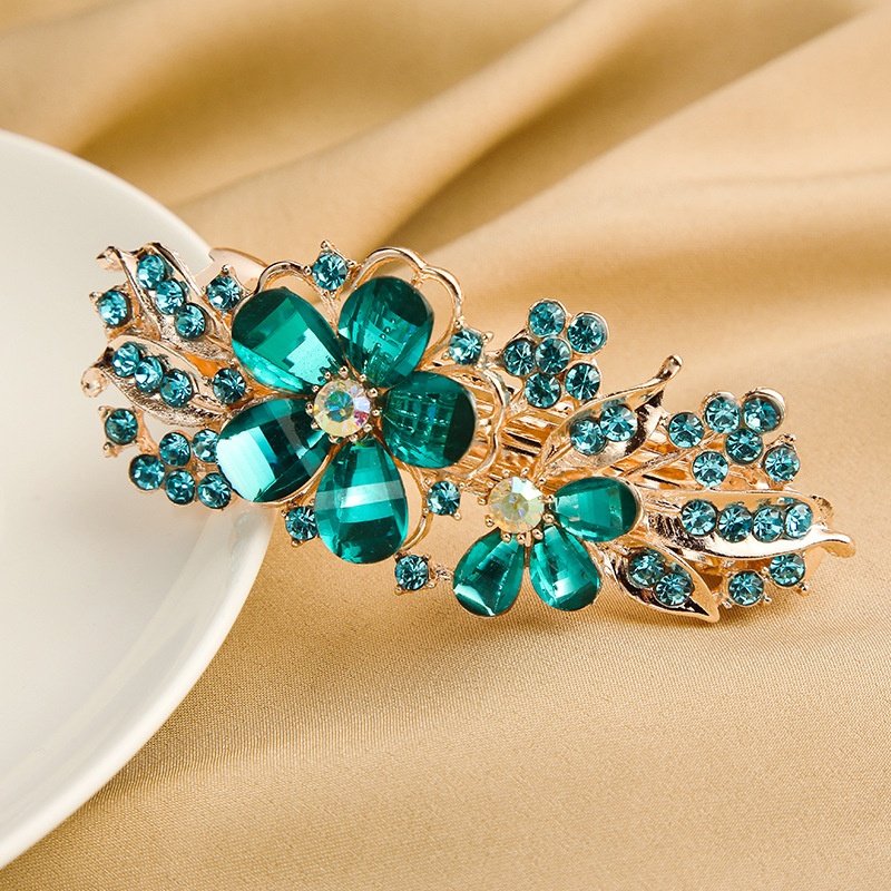 水钻发夹花朵发卡头饰可爱女生夹盘头发夹子后脑勺刘海弹簧顶夹,饰品/流行首饰/时尚饰品新,民族风发饰,淘宝优惠券,粉丝福利购,淘宝优惠卷