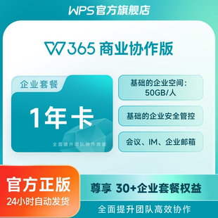 【WPS 365】商业协作版1年卡