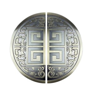 现货新中式大门把手玻璃门古铜黑钛金圆形个性创意仿古定制拉手