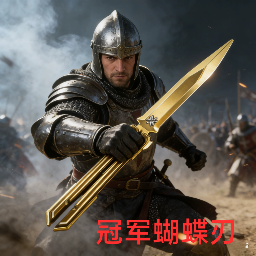 三角洲行动周边冠军蝴蝶刀折叠刀游戏道具武器模型合金玩具未开刃