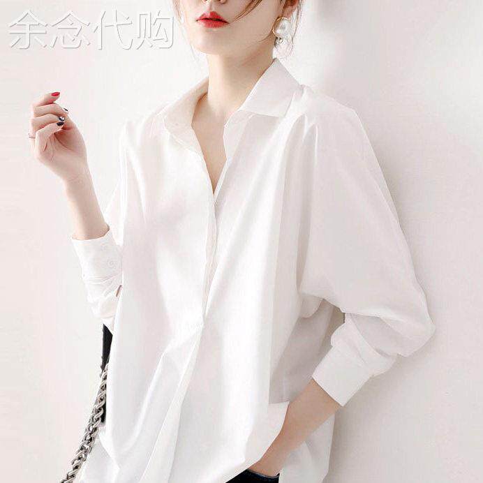 白色衬衫女设计感小众春秋2026新款洋派气质雪纺衬衫宽松长袖上衣