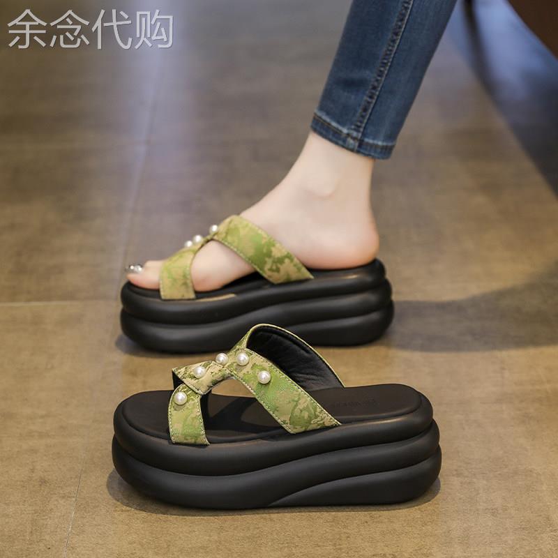 Mostarsea 巨显腿长~ 厚底松糕凉拖鞋女夏外穿小个子高跟沙滩凉鞋