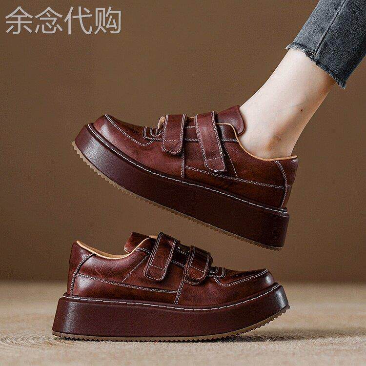 西班牙小众品牌ONGYSL百搭真皮时尚厚底增高休闲板鞋女款软底轻便