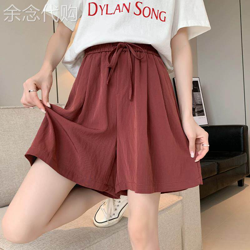冰丝速干阔腿短裤裙女2026新款夏季薄款运动高腰宽松休闲五分裤子