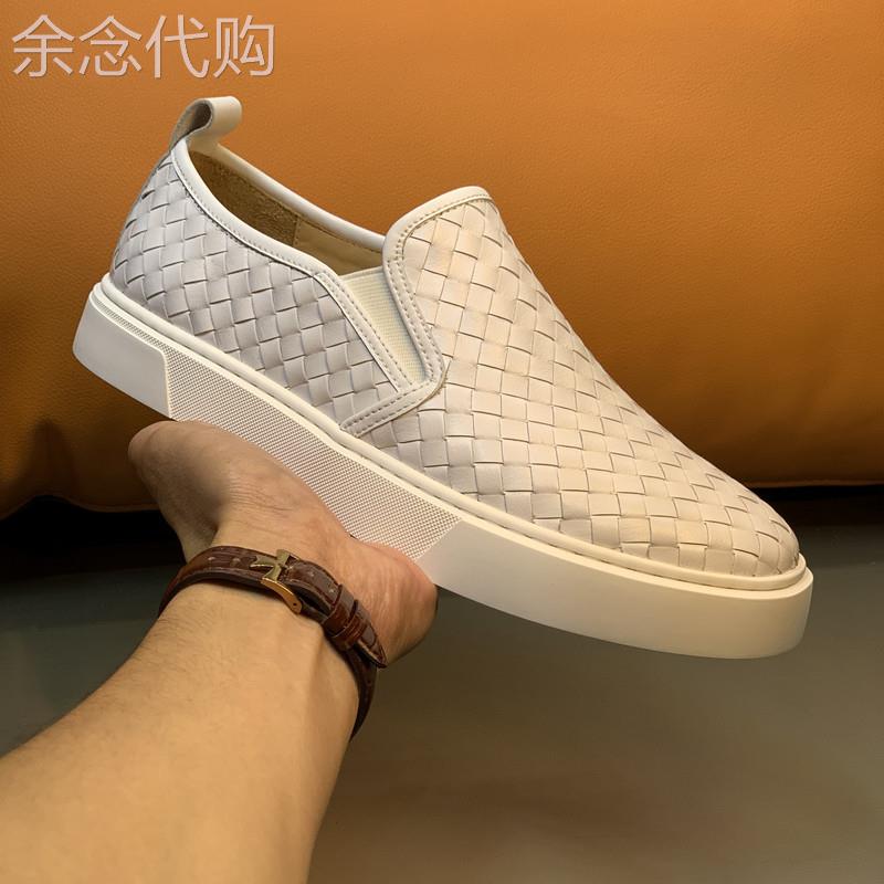 妮可Veve !个性化的男士鞋，让你成为焦点~真皮男士拖鞋编织白色