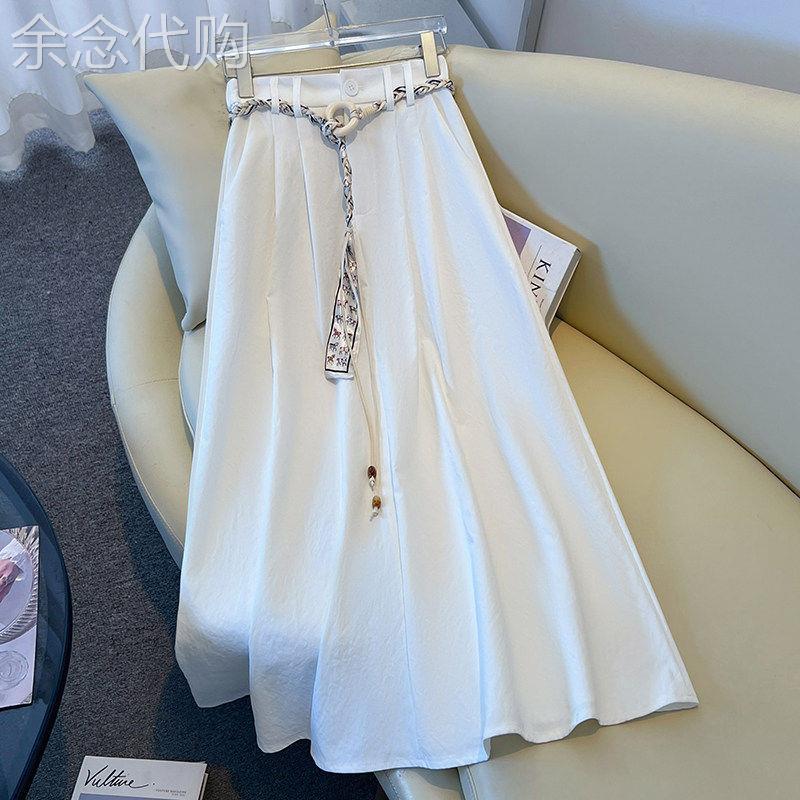 高级感轻奢白色半身裙女夏季新款巨好看仙女垂坠感a字版休闲裙子
