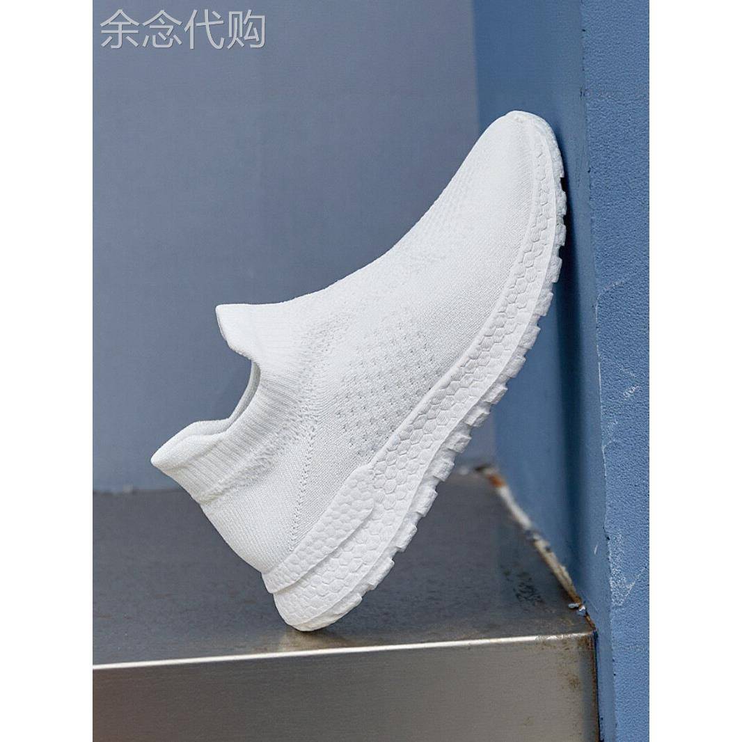 男鞋夏季透气2025新款网眼鞋飞编织白鞋软底运动休闲鞋单腿袜鞋