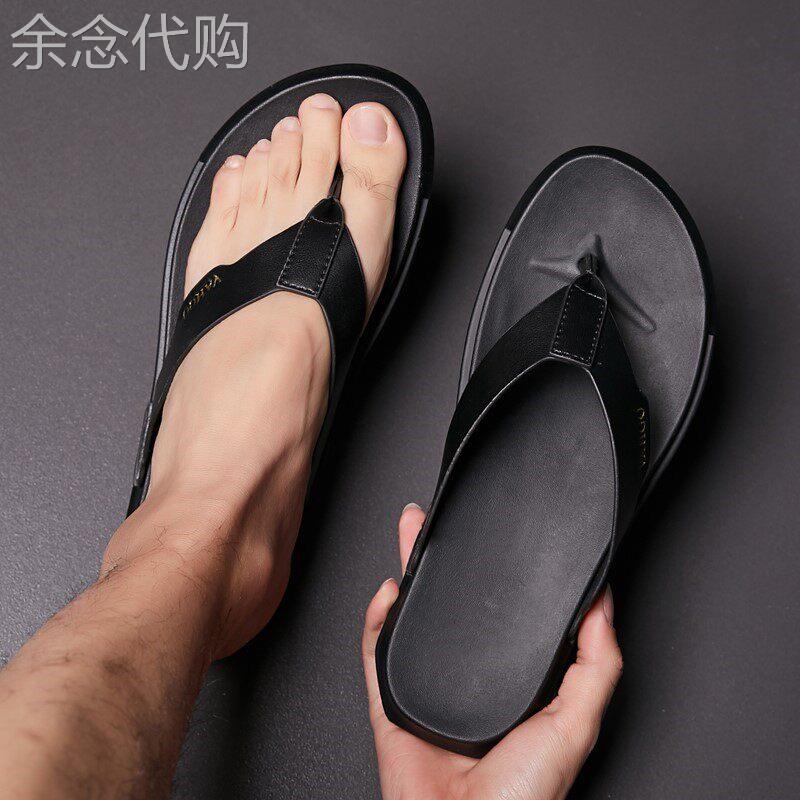 潮牌人字拖男士真皮凉拖2026夏季新款潮凉鞋外穿防滑防臭沙滩拖鞋