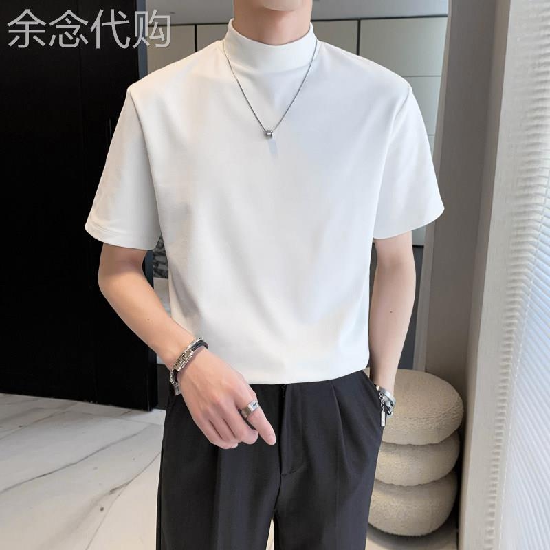 LL男装t恤男短袖潮牌百搭白色打底休闲2026新款内搭简约中领春夏