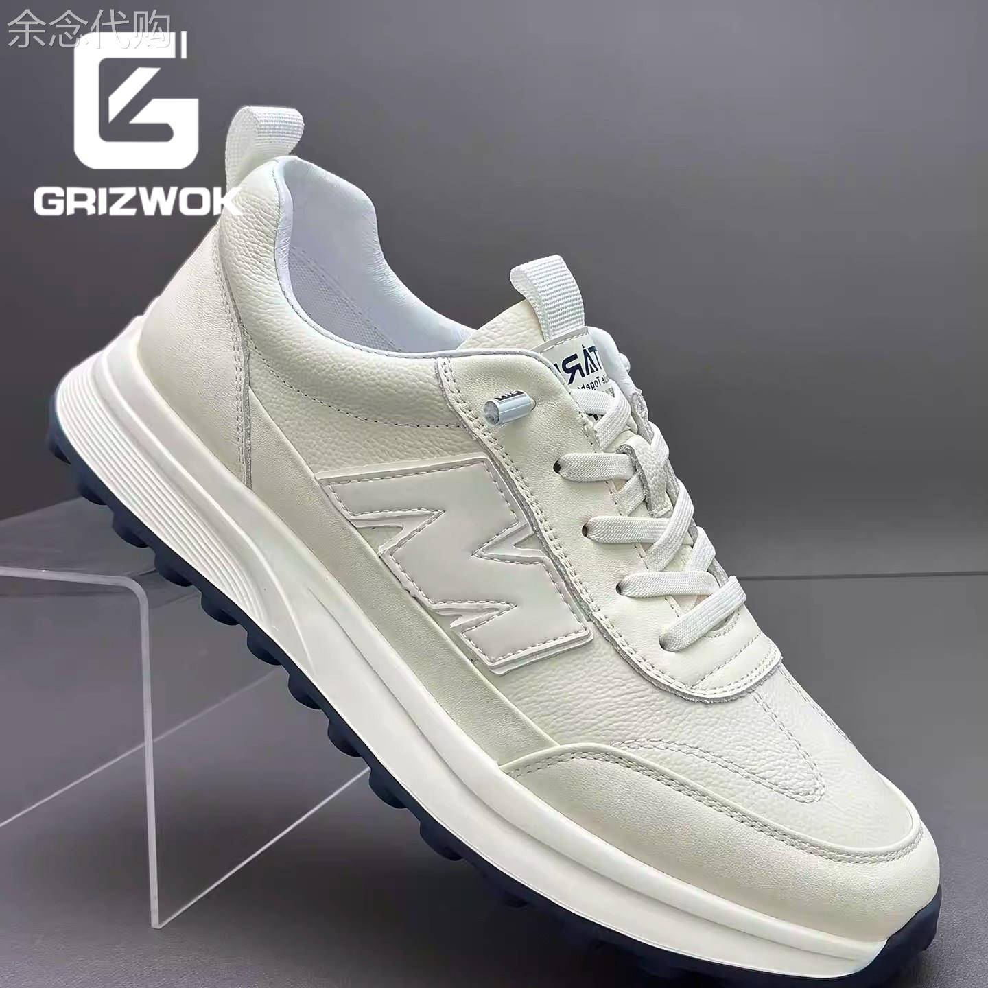 GRIZWOK时尚休闲鞋男阿甘鞋套脚小白鞋潮流百搭运动鞋欧洲站男鞋