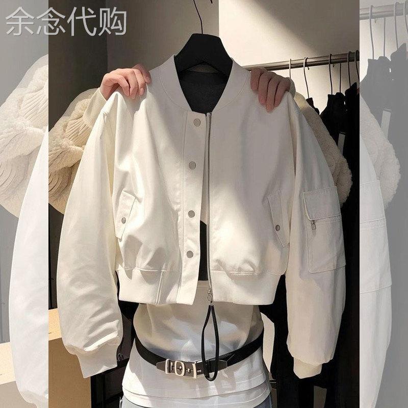 高级感白色短款棒球服外套女春秋2026新款气质飞行服上衣宽松休闲