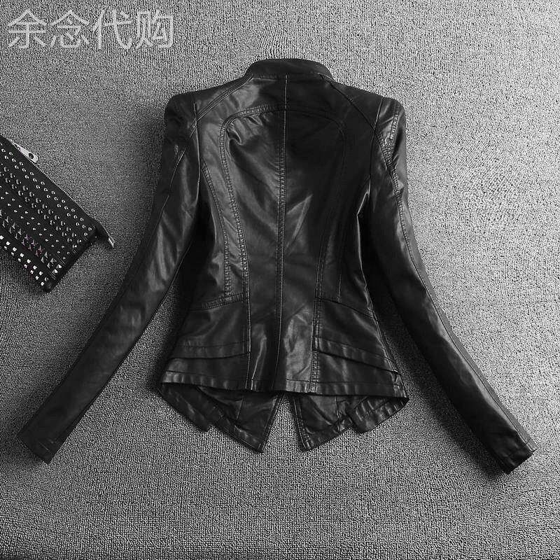 韩国修身显瘦机车皮衣女春秋2025新款小外套长袖短款真皮皮夹克冬