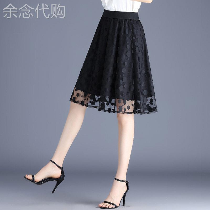 中年妈妈2026夏季新款洋气减龄百搭网纱a字半身裙女高腰显瘦短裙