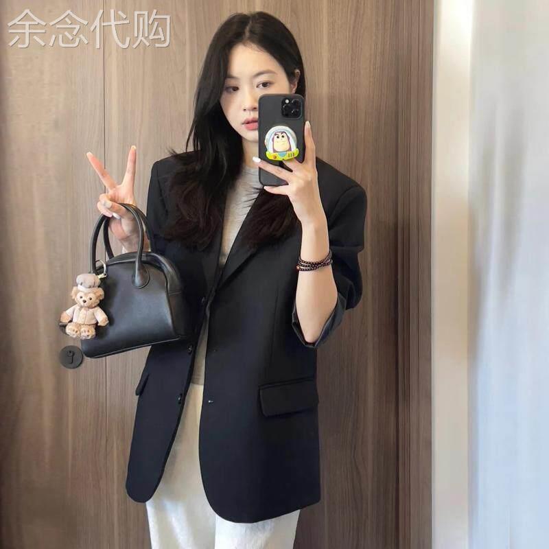 WFYO/黑色西装外套女2025春秋新款韩版气质高级感宽松小个子西服