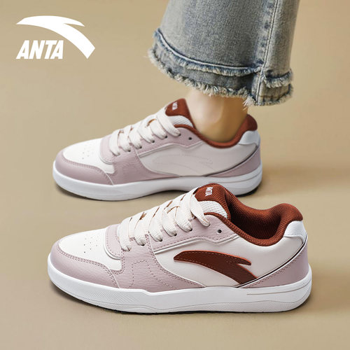 安踏女鞋低帮厚底板鞋小白鞋