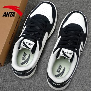 子男鞋 黑白低帮休闲鞋 板鞋 官方旗舰店青少年运动鞋 2026新款 安踏鞋