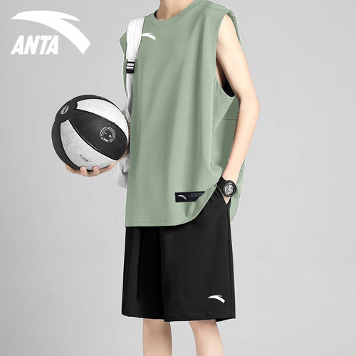 安踏篮球服套装男无袖运动背心