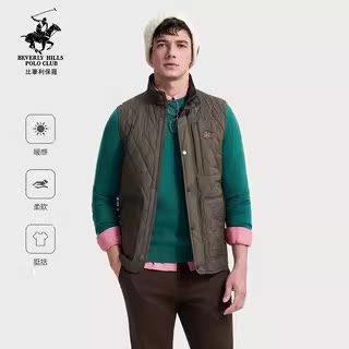 【休闲舒适】比华利保罗棉服秋冬新款男士立领马甲背心外套