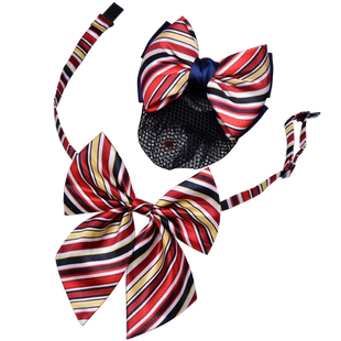 头花领花领结女职业银行邮政信用社酒店空姐工作条纹衬衣装饰套装