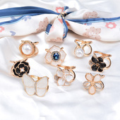 大号珍珠丝巾扣胸针胸花别针配饰领针领口百搭简约飘带万能风衣扣