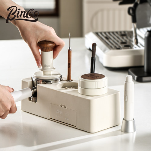 Bincoo压粉器底座布粉器三件套咖啡机弹力压粉锤敲渣桶工具全套