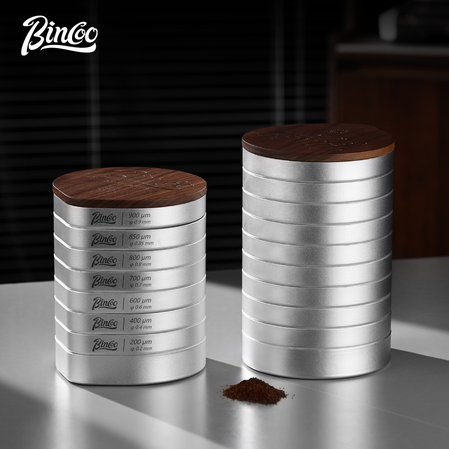 Bincoo筛粉器咖啡杯测校正多功能筛网不锈钢多目数滤网研磨度参考
