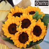 向日葵花束鲜花瓶插花云南直批同城速递配送教师节送老师婚礼花材