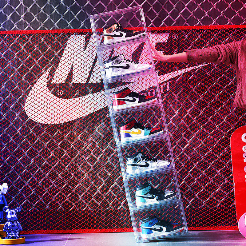 大号透明亚克力磁吸侧开门AJ球鞋大容量收纳盒家居防尘,收纳整理,运动器材收纳用具,淘宝优惠券,粉丝福利购,淘宝优惠卷