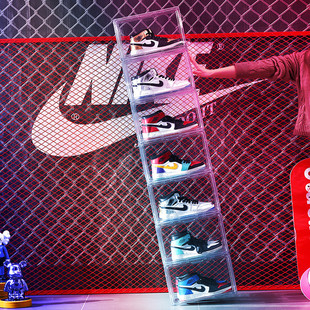大号透明亚克力磁吸侧开门AJ球鞋大容量收纳盒家居防尘
