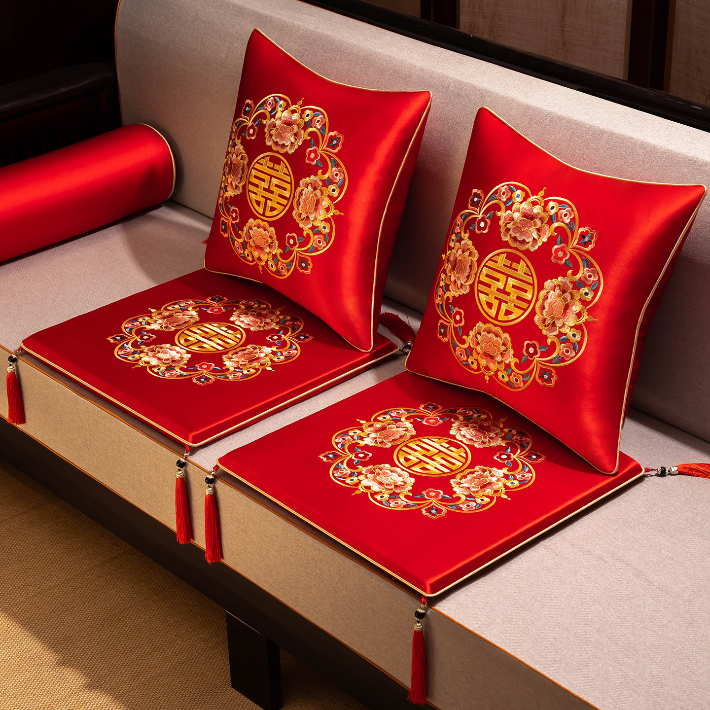 结婚跪垫敬茶改口垫子新娘喜字套装坐福垫婚庆婚礼用的喜垫子一对,居家布艺,椅垫,淘宝优惠券,粉丝福利购,淘宝优惠卷