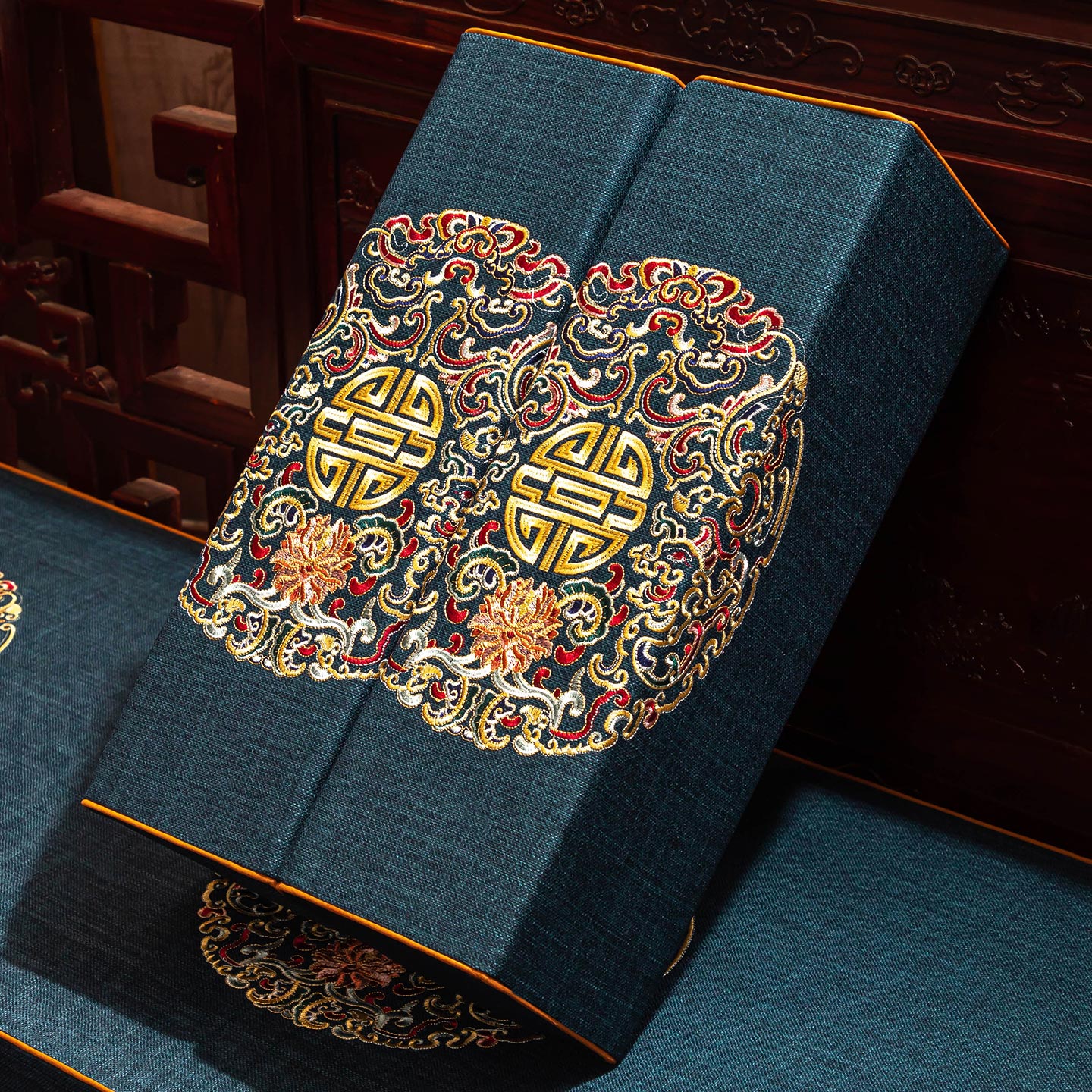 新中式实木红木沙发扶手枕