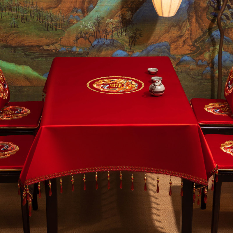 结婚正方形餐桌布红色喜字方桌桌布订婚婚庆茶几八仙桌桌布高级感,居家布艺,桌布,淘宝优惠券,粉丝福利购,淘宝优惠卷