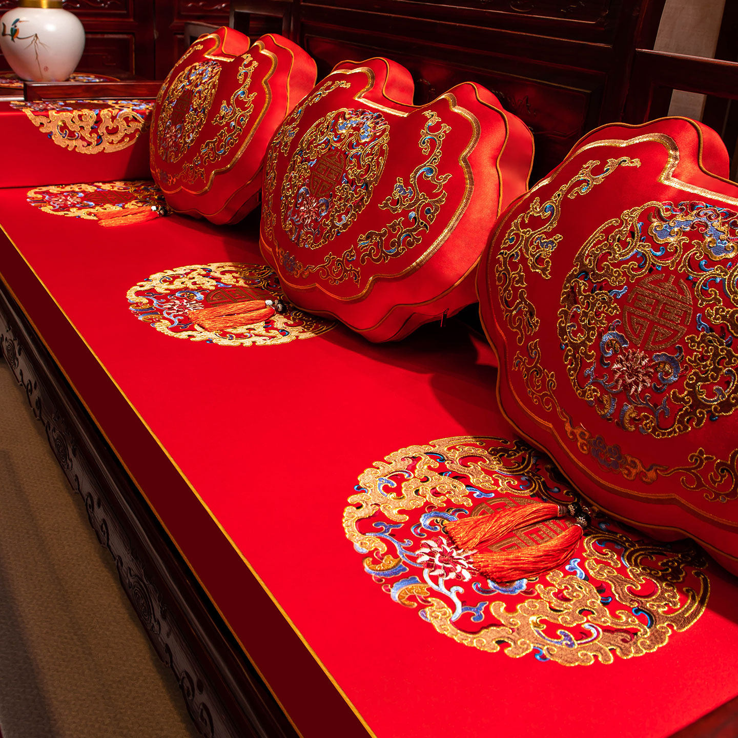 中式沙发垫红木家具专用坐垫四季座垫红色结婚罗汉床垫喜庆沙发垫,居家布艺,沙发垫,淘宝优惠券,粉丝福利购,淘宝优惠卷