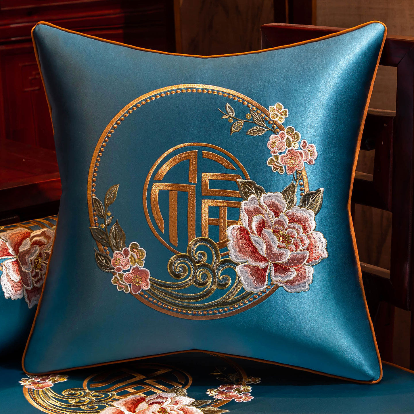 抱枕轻奢高级感中式靠枕沙发客厅靠垫中国风床上靠背垫办公室腰枕,居家布艺,床头靠垫,淘宝优惠券,粉丝福利购,淘宝优惠卷