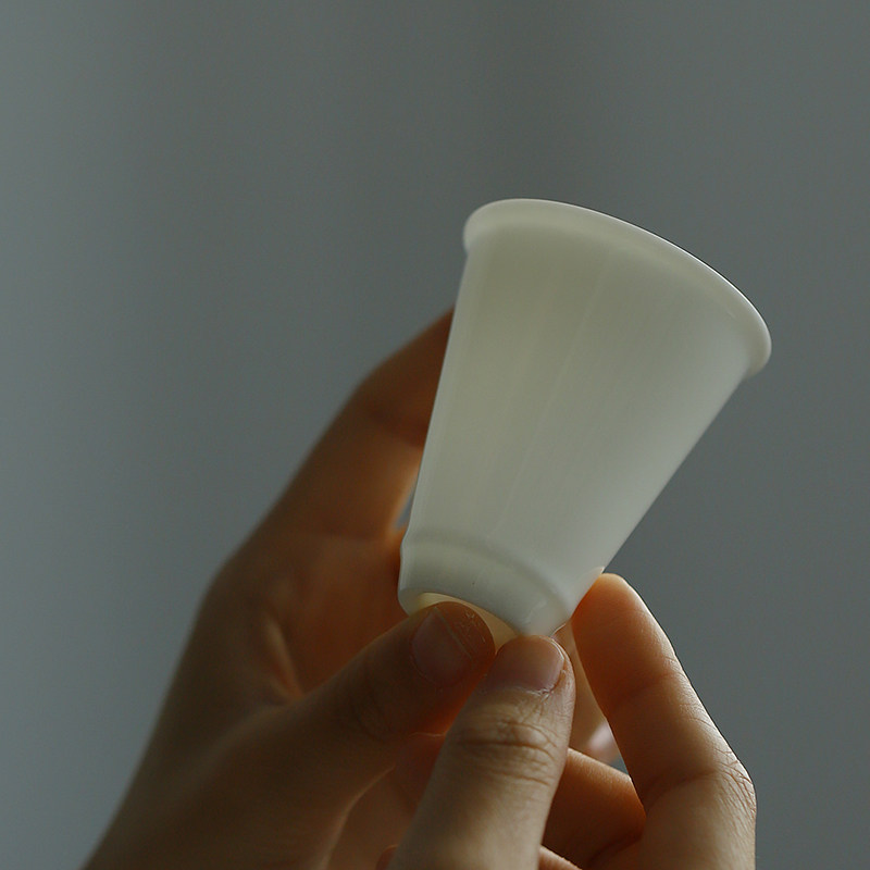 德化陶瓷【单茶杯满45ml纯白亮白】羊脂玉瓷 透明釉 美人杯 小容