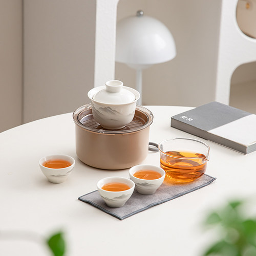 德化陶瓷远山旅行茶具