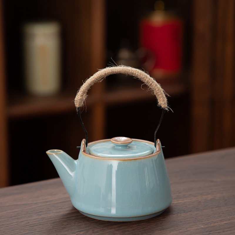 德化陶瓷天青汝窑茶壶