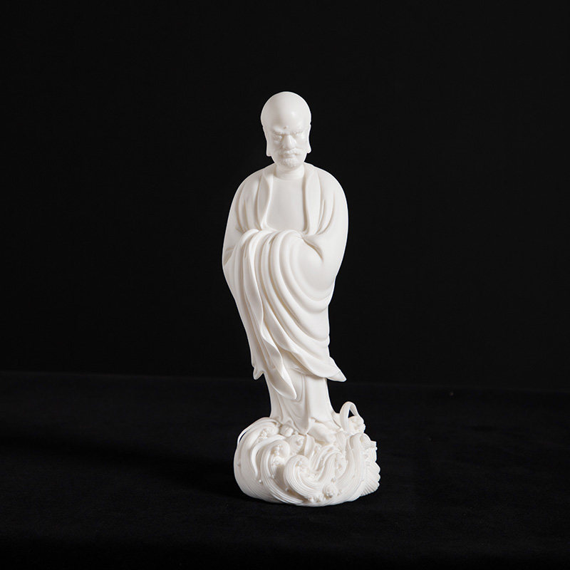德化陶瓷 一苇渡江 桌面摆件 客厅装饰玄关电视柜工艺品家居饰品