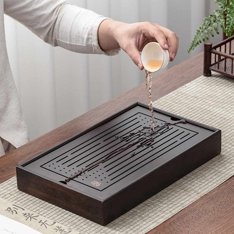 德化陶瓷中式竹木茶盘图片