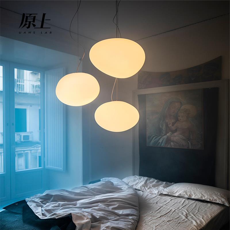 意大利Foscarini北欧极简餐厅玻璃吊灯创意卧室挑空楼梯鹅卵石灯