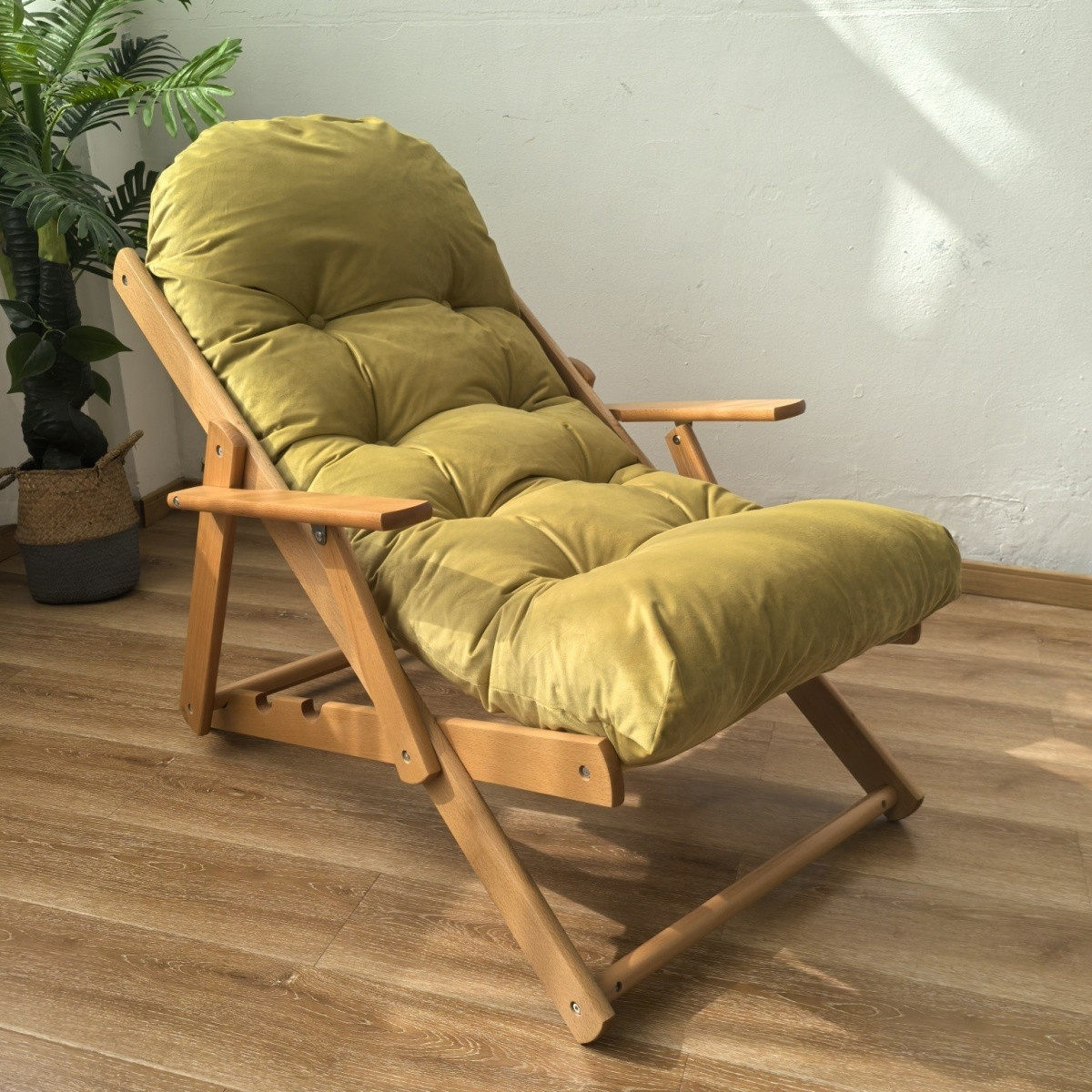 北欧实木躺椅可折叠椅休