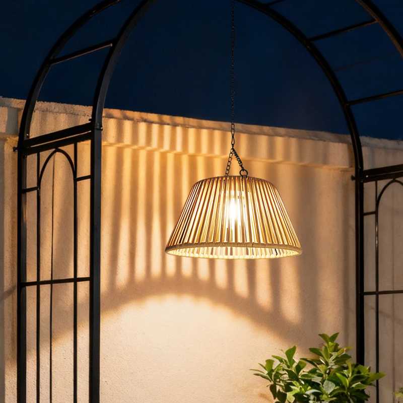 户外吊灯编织防水庭院凉亭室外别墅花园阳台阳光房屋檐太阳能吊灯