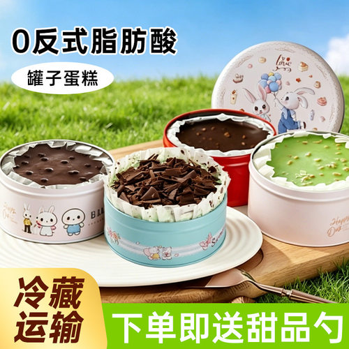 铁罐子蛋糕甜品动物奶油慕斯千层